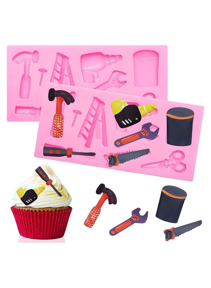 نيبمينينت 2 Pieces Hand Tools Silicone Mold 3D Sugar Chocolate Fondant Molds Mini Cupcake Cookie Decorating Desserts Cake Topper Decorations - Image 1