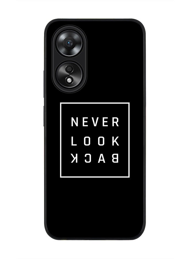 Stylizedd Rugged Black edge case for Oppo A58 4G, Slim fit Soft Case Flexible Rubber Edges Anti Drop TPU Gel Thin Cover- Never look back - Image 1