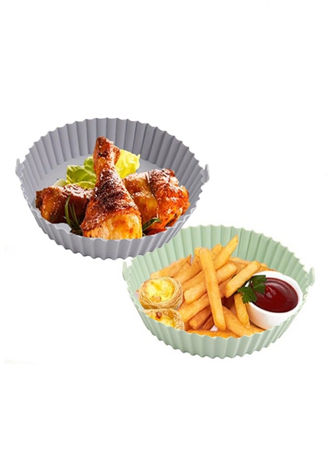 2 Pcs  Air Fryer Silicone Liners, Air Fryer Silicone Pot Reusable Food Grade High Temperature Resistant, Replacement of Flammable Parchment Paper