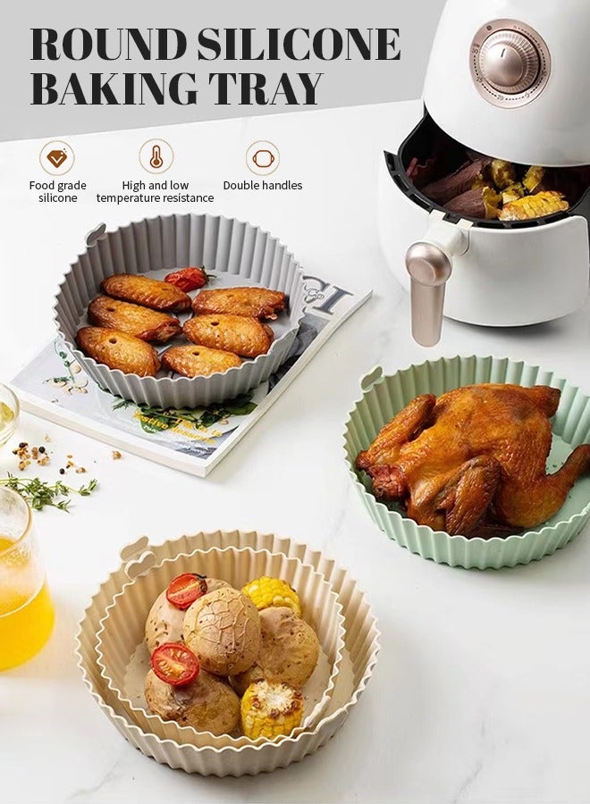 2 قطعة من بطانات السيليكون لمقلاة الهواء، وعاء سيليكون لمقلاة الهواء قابل لإعادة الاستخدام صالح للطعام ومقاوم للحرارة العالية، بديل لـ ورق البرشمان القابل للاشتعال - Image 2