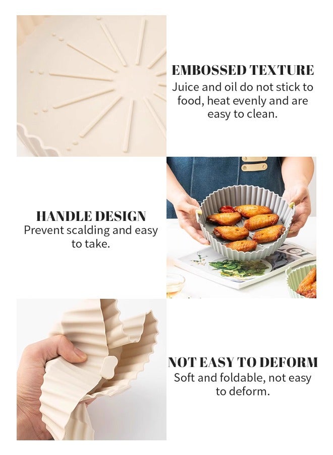 2 قطعة من بطانات السيليكون لمقلاة الهواء، وعاء سيليكون لمقلاة الهواء قابل لإعادة الاستخدام صالح للطعام ومقاوم للحرارة العالية، بديل لـ ورق البرشمان القابل للاشتعال - Image 3