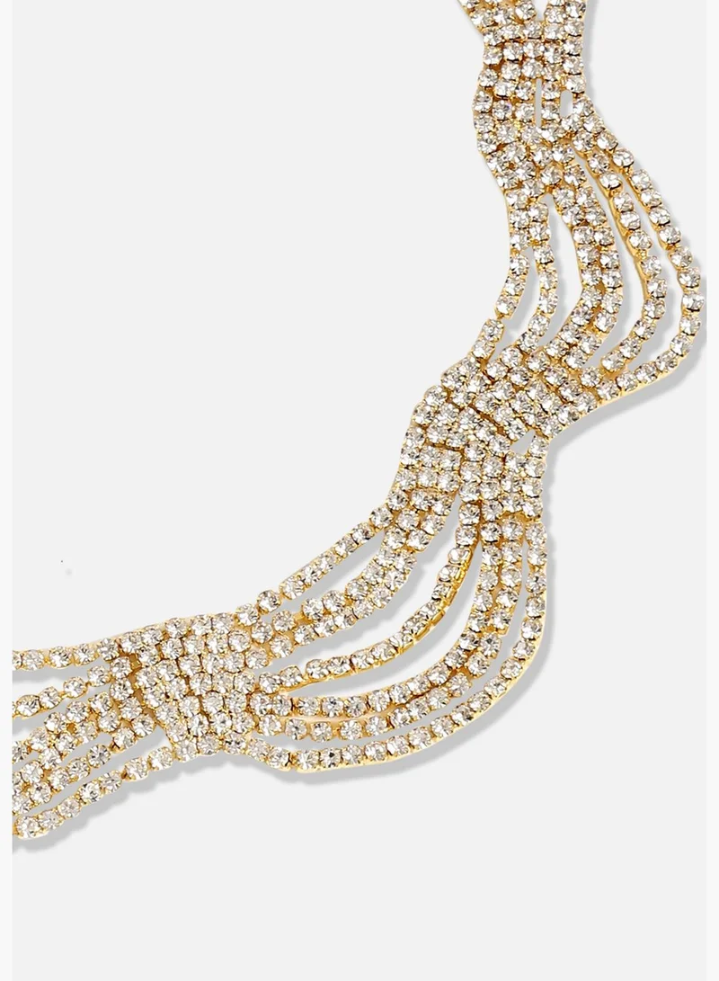 SOHI Silver Plated Designer Party Necklace and Earring Set For Women
