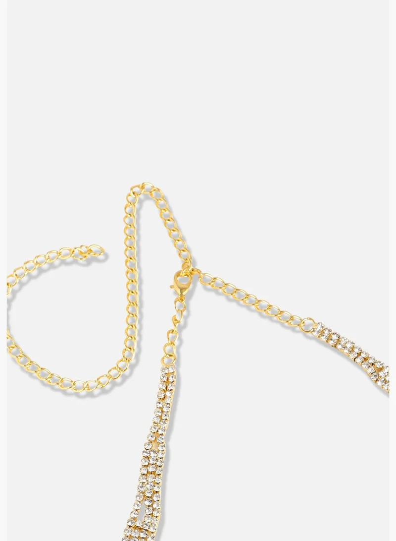 SOHI Silver Plated Designer Party Necklace and Earring Set For Women