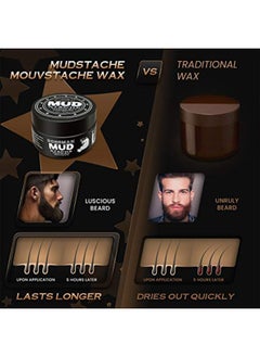 bossman Mudstache Wax Unscented Mustache Wax - Mustach Grooming Care - Strong Hold For Taming, Training And Styling (1Oz)  - Image 2