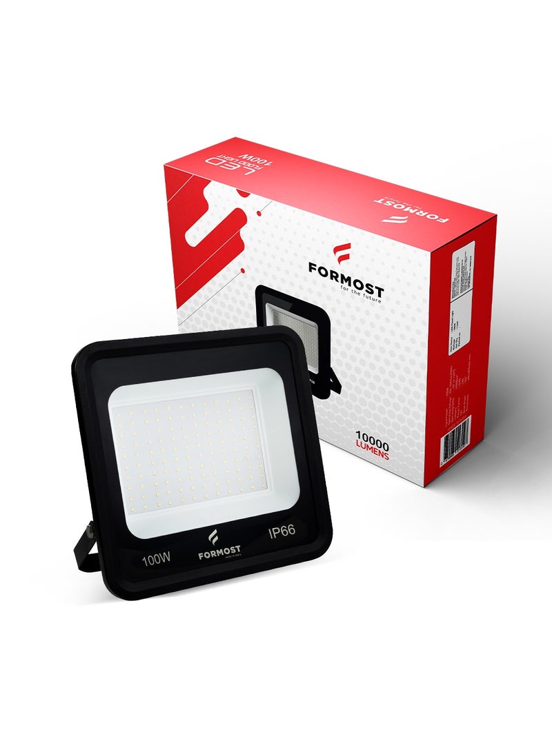 فورموست FORMOST كشاف ضوء LED | IP66 مقاومة للماء | إخراج الضوء الساطع | ضوء خارجي مقاوم للصدمات | مخرج جهد عالي 440 فولت | جودة تصنيع فائقة (100 واط، عبوة من 1 قطع)  - Image 1