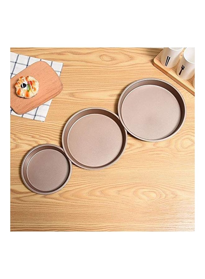 Loquat 3 Piece Non-Stick Round Roasting Tin Sets Gold 8,9,10inch - Image 1