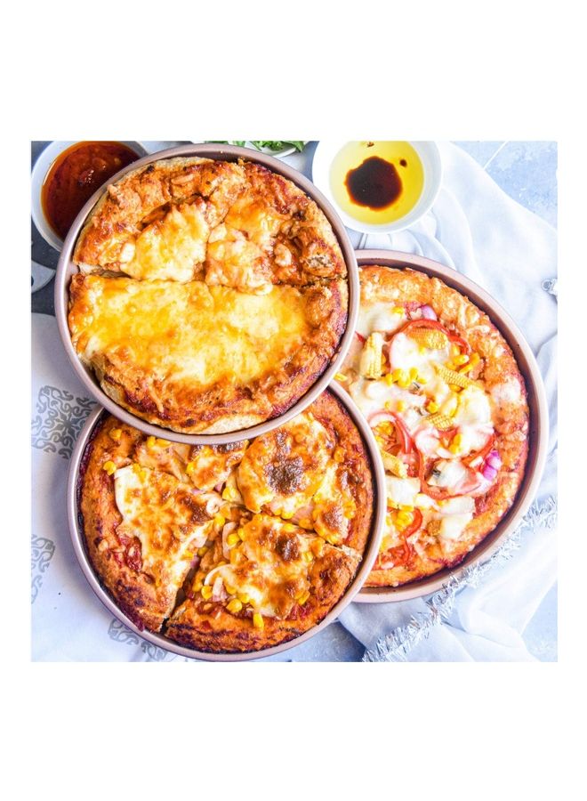 Loquat 3 Piece Non-Stick Round Roasting Tin Sets Gold 8,9,10inch - Image 4