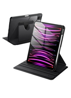 كابتن تيك حافظة لجهاز iPad Air 13 بوصة M2(2024) حافظة iPad Pro 12.9 (2022/2021 الجيل السادس/الخامس) مرفق مغناطيسي قوي حافظة حامل ثلاثية الطي تدعم قلم رصاص برو وقلم رصاص (USB-C) سلسلة ارتداد  - Image 1