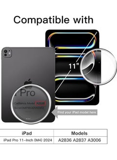 كابتن تيك حافظة لجهاز iPad Air 13 بوصة M2(2024) حافظة iPad Pro 12.9 (2022/2021 الجيل السادس/الخامس) مرفق مغناطيسي قوي حافظة حامل ثلاثية الطي تدعم قلم رصاص برو وقلم رصاص (USB-C) سلسلة ارتداد  - Image 2
