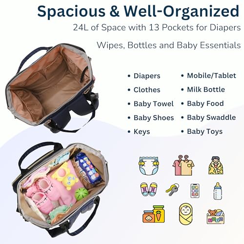 MAMMA Diaper Bag for Mothers for Travel | Baby Bag for Mother Travel, Diaper Bags for Mom and Hospital Bag for Delivery Women Includes Small Diaper Handbag for Day Outings with 9 Month Warranty - Image 3