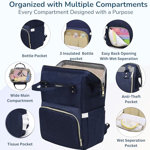 MAMMA Diaper Bag for Mothers for Travel | Baby Bag for Mother Travel, Diaper Bags for Mom and Hospital Bag for Delivery Women Includes Small Diaper Handbag for Day Outings with 9 Month Warranty - Image 4