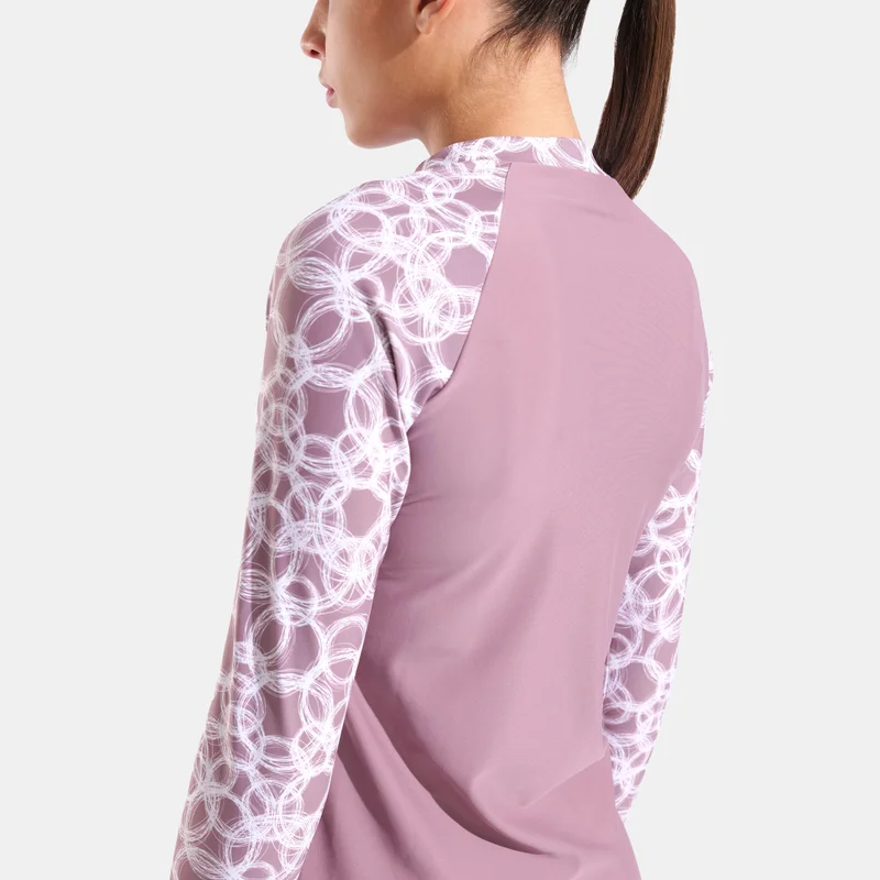 Arena Pink Women's Printed Swimming Rashguard for Women | Best Price UAE