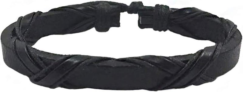 Mafnee Store Manfnee 6-12PCS Braided Faux Leather Bracelet Punk Cuff Wrap Bracelets for Men Women Adjustable - Image 3