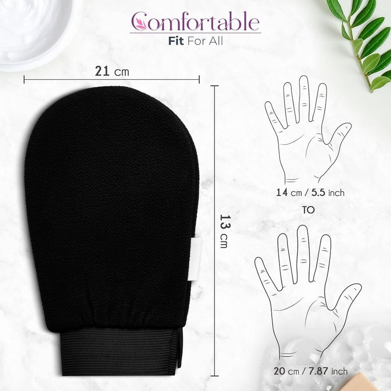click2shop Double-Layered Exfoliating Body Glove for Smooth, Radiant Skin - Ideal for Dead Skin and Tan Removal (Black) - Image 5