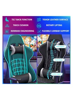Chulovs Gaming Chair, Ergonomic Computer Gaming Chair with Footrest, Massage Lumbar Video Game Chairs, Adult Office Gamer Chair with Adjustable Seat Height and Backrest  - Image 3