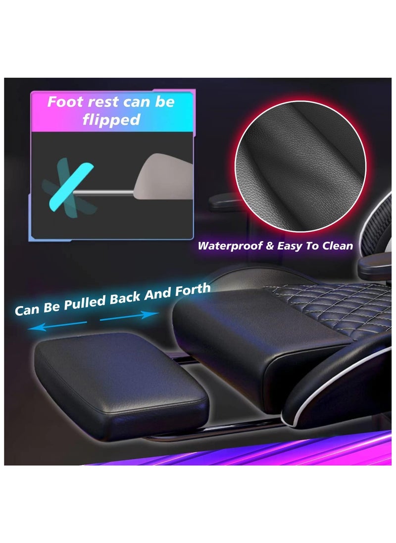 Chulovs Gaming Chair, Ergonomic Computer Gaming Chair with Footrest, Massage Lumbar Video Game Chairs, Adult Office Gamer Chair with Adjustable Seat Height and Backrest  - Image 5