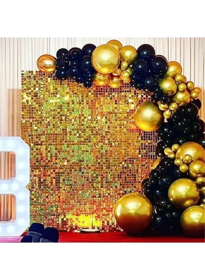 خلفية جدارية لامعة 24 قطعة من الألواح الجدارية، حامل جدار لامع، ألواح جدارية مربعة لامعة، زينة خلفيات الصور، ألواح لامعة بمقاس 30X30 سم لحفلات عيد الميلاد، الذكرى السنوية، الخطوبة - Image 2