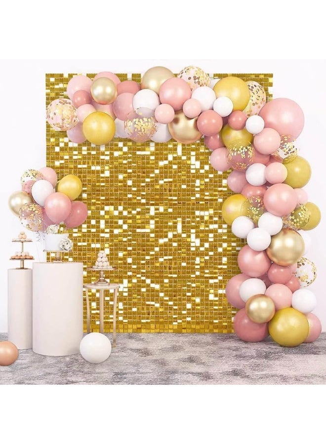 خلفية جدارية لامعة 24 قطعة من الألواح الجدارية، حامل جدار لامع، ألواح جدارية مربعة لامعة، زينة خلفيات الصور، ألواح لامعة بمقاس 30X30 سم لحفلات عيد الميلاد، الذكرى السنوية، الخطوبة - Image 3