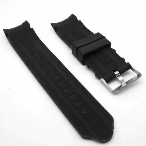 DBLACK ''DEMALO'' Premium Silicone Watch Strap, Curved Ends Design, Petal Design at the Tip, Matte Finish Silicone Watch Belt // For 20mm, 22mm, or 24mm Silicone Watch Band (Choose Your Size, Black) (Black, 24mm) - Image 2
