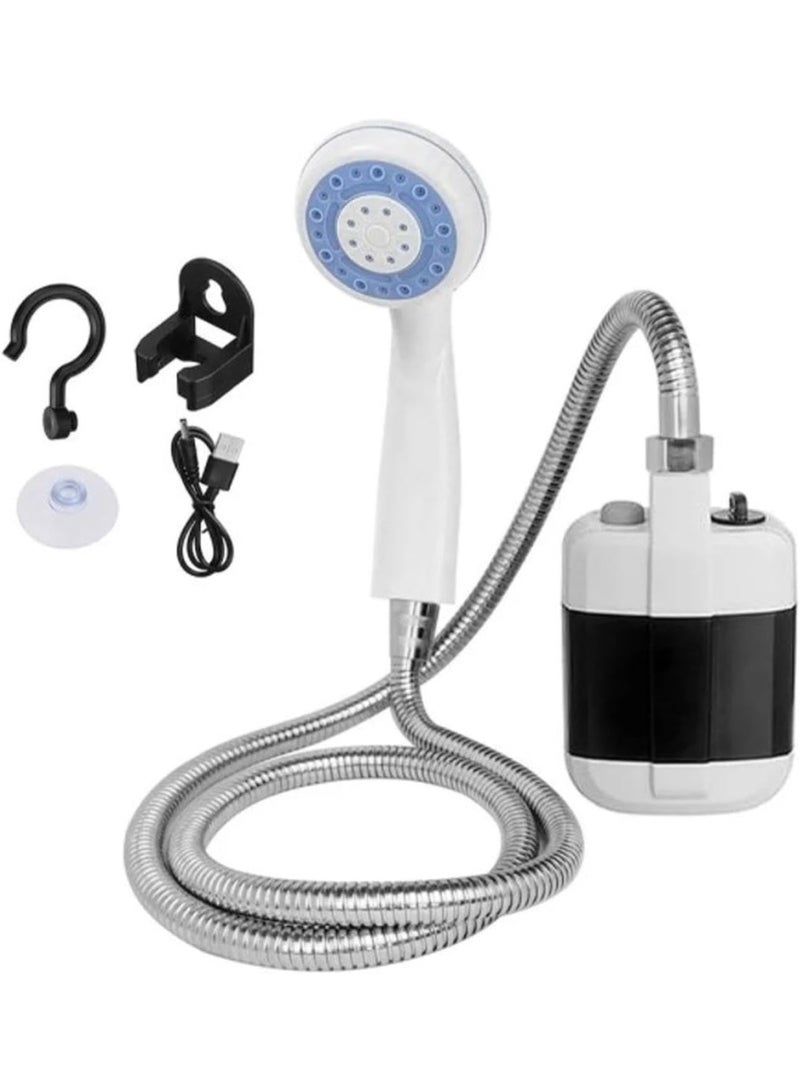 Portable Camping Shower, USB Rechargeable Outdoor Shower Pump, Electric Handheld Shower with Stainless Steel Head, Gentle Water Flow for Camping, Hiking, Travel, Beach, Pet Care & Flower Watering - Image 1