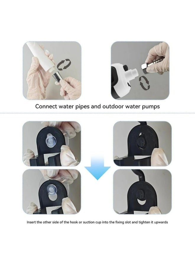 دش خارجي محمول - دش تخييم محمول قابل لإعادة الشحن مع رأسي دش مزدوجين وفلتر مدمج ومضخة مياه متعددة الاستخدامات للسفر والمشي لمسافات طويلة واستحمام الحيوانات الأليفة ورعاية الأطفال وغسيل السيارات - Image 4