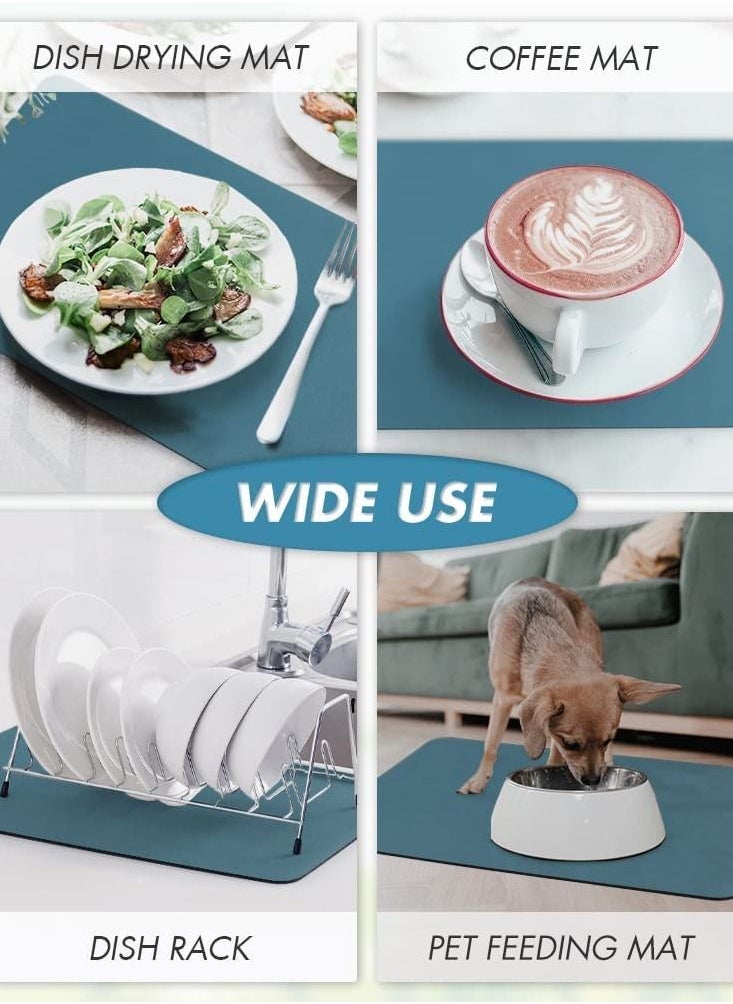 MIXDE - Coffee Mat 50x60cm Hide Stain Rubber Backed Absorbent Dish Drying Mat for Kitchen Counter-Coffee Bar Accessories Fit Under Coffee Maker Coffee Machine Coffee Pot Espresso Machine - Image 1