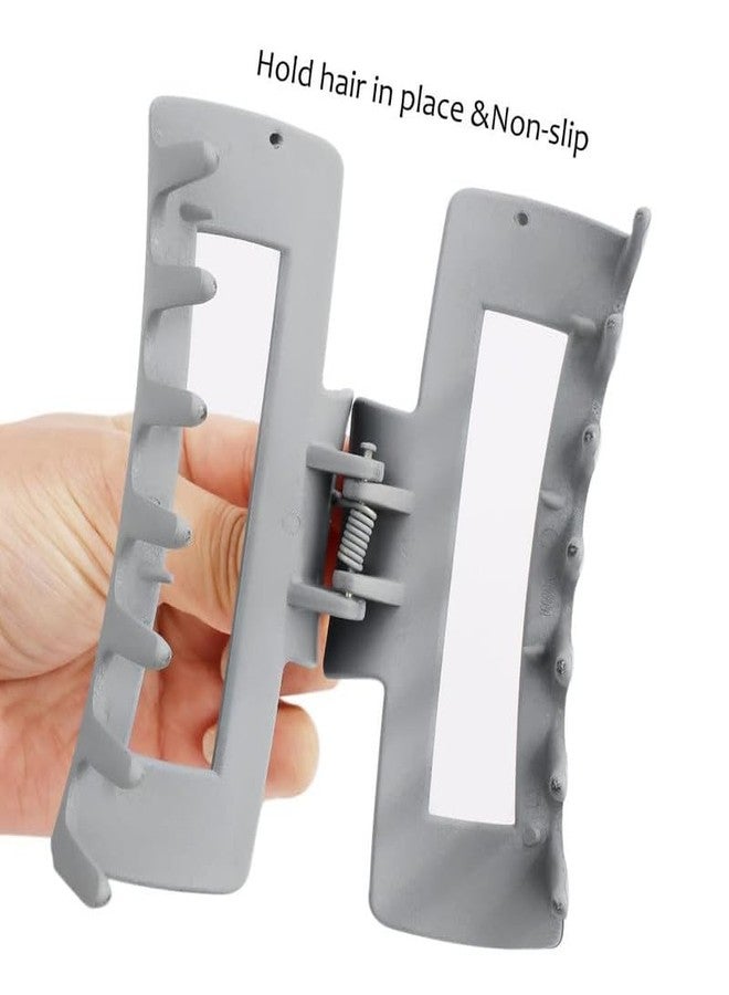 كرونيكس مجموعة مشابك شعر مستطيلة كبيرة من CHRONEX، 3 قطع، مانعة للانزلاق، للنساء، لون محايد، 4.1 بوصة، مشابك شعر كبيرة - Image 3