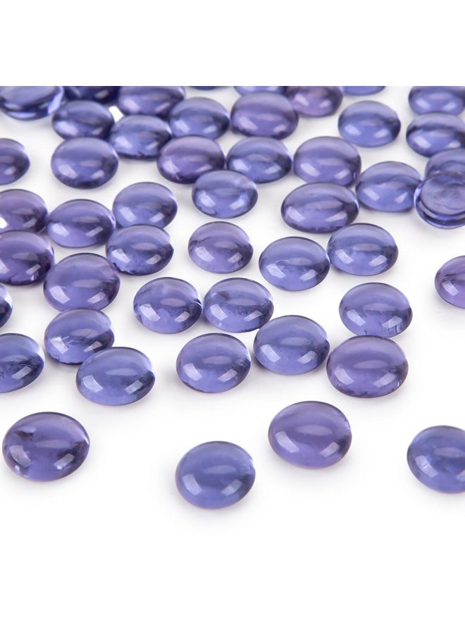 DomeStar DomeStar 1LB Flat Glass Marbles, Purple Decorative Marbles for Vases Aquarium Pebbles Fish Tank Rocks Vase Fillers DIY Crafts Table Scatter Decor  - Image 1