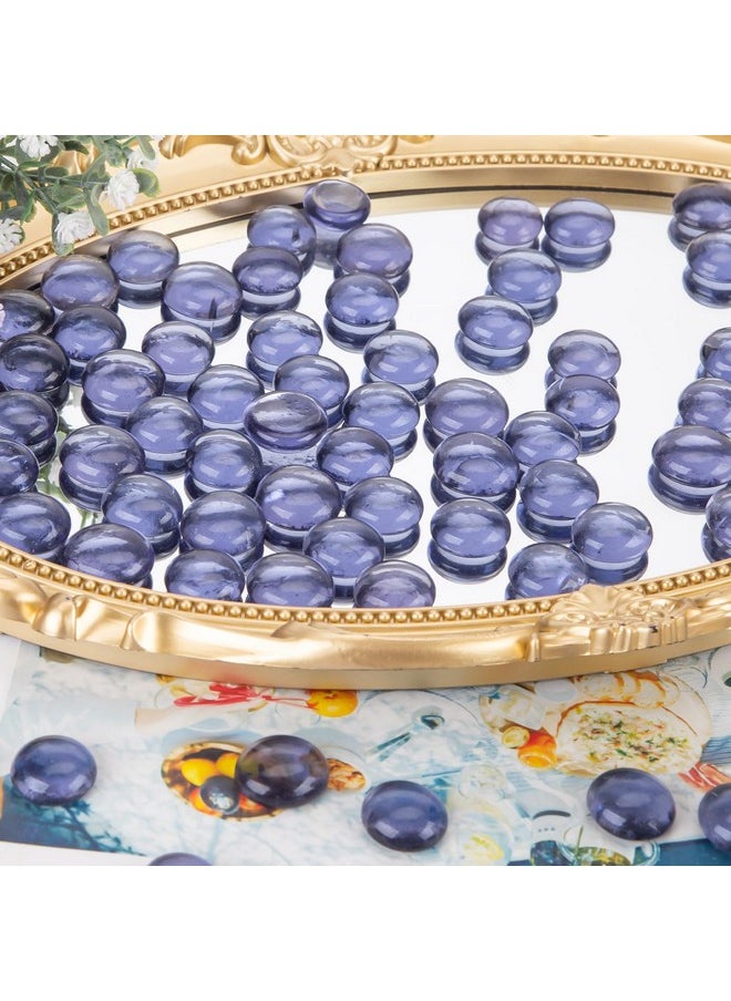 DomeStar DomeStar 1LB Flat Glass Marbles, Purple Decorative Marbles for Vases Aquarium Pebbles Fish Tank Rocks Vase Fillers DIY Crafts Table Scatter Decor  - Image 5