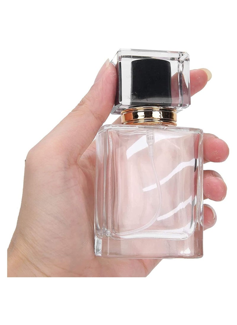 SYOSI - Spray Bottles, 3Pcs 50ml/1.69 Oz Square Empty Frosted Glass Spray Bottles Perfume Atomizer, Refillable Fine Mist Spray Empty Perfume Bottles, for Essential Oils, Makeup Toner Lotion (Clear) - Image 1