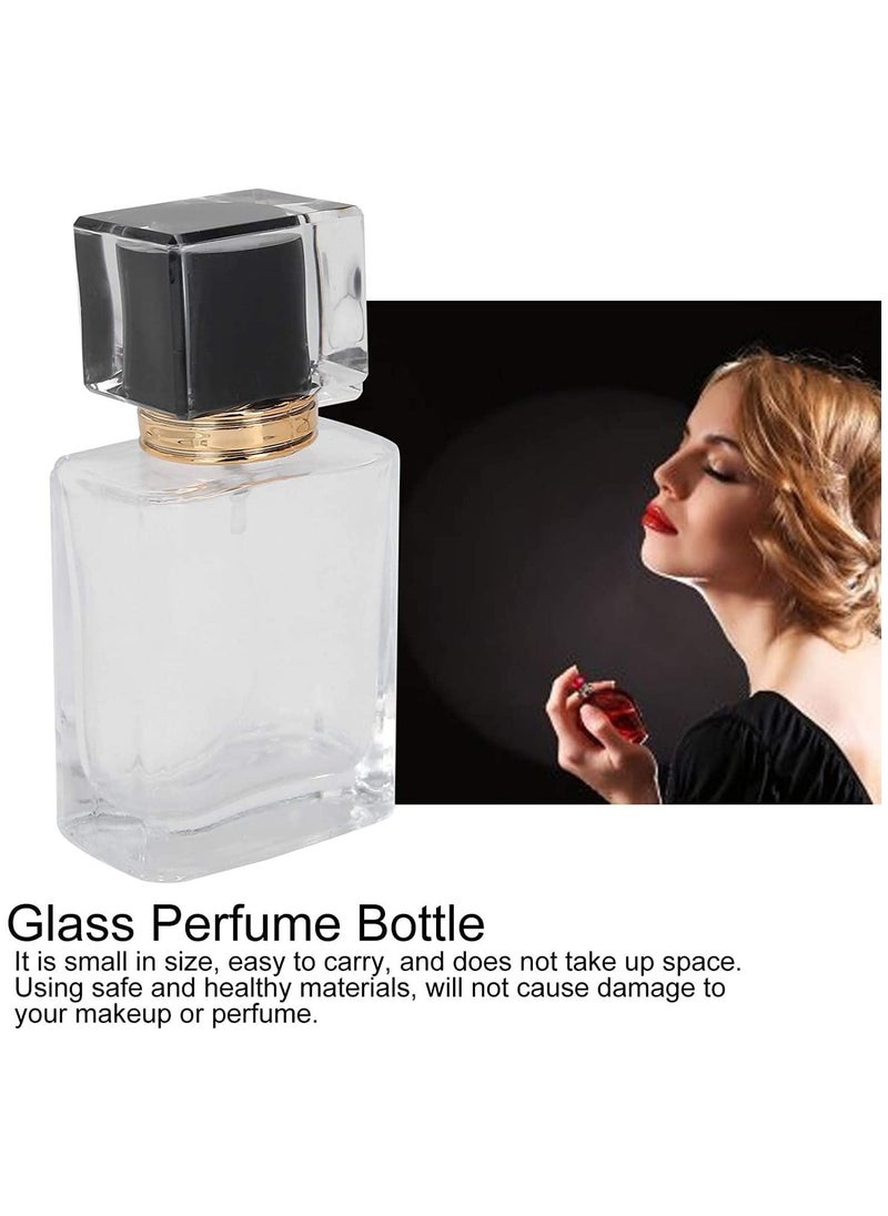 SYOSI - Spray Bottles, 3Pcs 50ml/1.69 Oz Square Empty Frosted Glass Spray Bottles Perfume Atomizer, Refillable Fine Mist Spray Empty Perfume Bottles, for Essential Oils, Makeup Toner Lotion (Clear) - Image 1