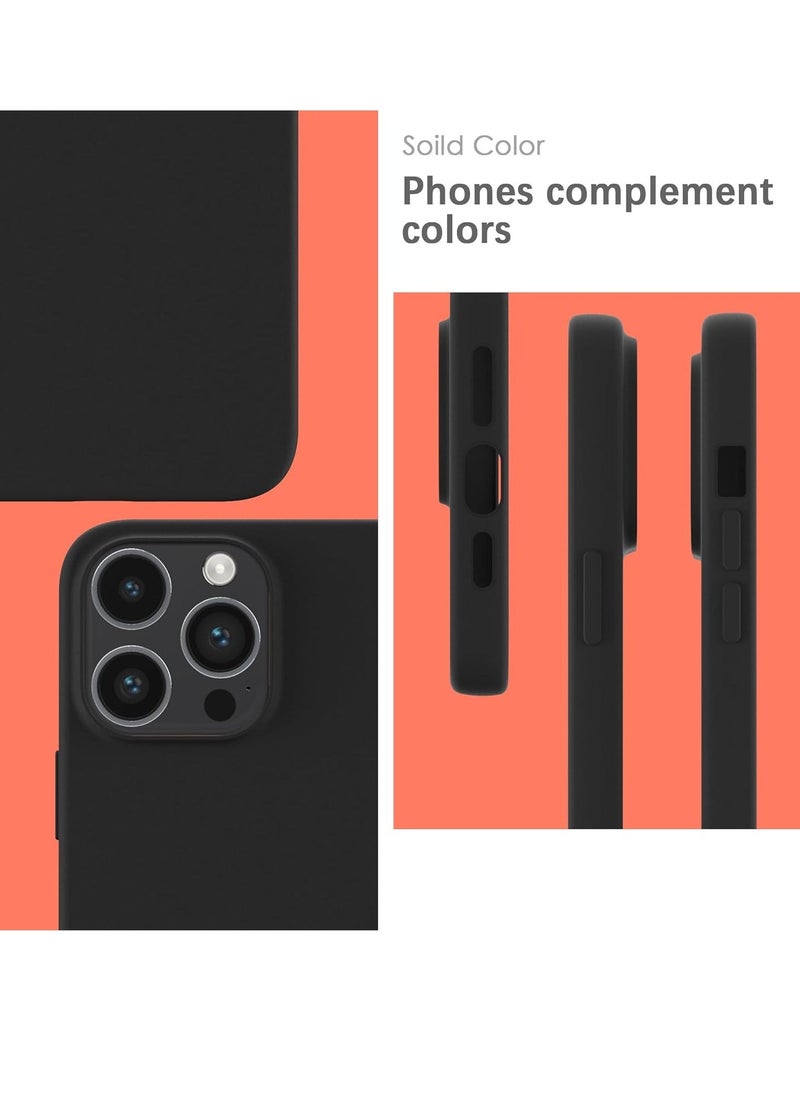 Raxoom حافظة سيليكون لجهاز آيفون 15 برو ماكس، لمسة ناعمة، مضادة للصدمات، مقاومة للغبار، غلاف كامل الجسم مضاد للانزلاق لجهاز آيفون 15 برو ماكس - أسود - Image 3