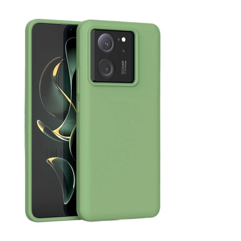 MS Silicone Protective Case for Redmi Note 13 with Drop Protection and Liquid Silicone plus Shockproof plus Solid Color plus Scratch Resistant in Matcha Green - Image 1