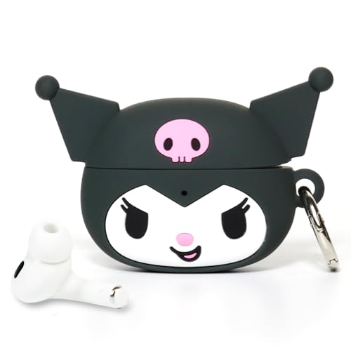 iFace Hello Kitty and Friends Cute Case [ Compatible with AirPods Pro 2 ] - Kawaii Silicone Protective Cover [Carabiner Clip Included] [Wireless Charging Compatible] – Kuromi - Image 1