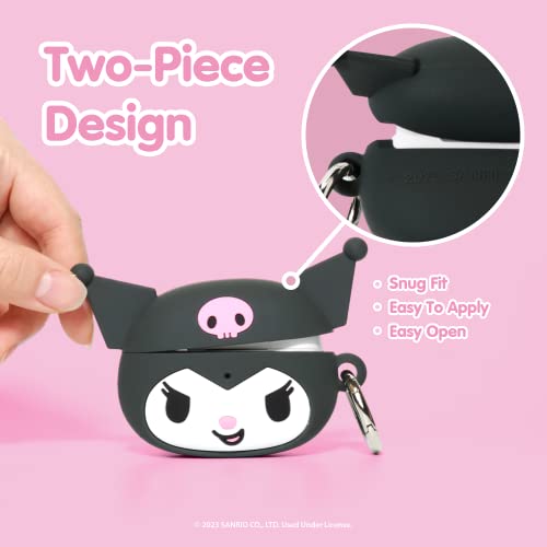 iFace Hello Kitty and Friends Cute Case [ Compatible with AirPods Pro 2 ] - Kawaii Silicone Protective Cover [Carabiner Clip Included] [Wireless Charging Compatible] – Kuromi - Image 5