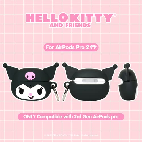 iFace Hello Kitty and Friends Cute Case [ Compatible with AirPods Pro 2 ] - Kawaii Silicone Protective Cover [Carabiner Clip Included] [Wireless Charging Compatible] – Kuromi - Image 2