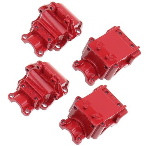 Treehobby 2PCS Metal Front and Rear Differential Gearboxes Housing Cover Compatible with WLtoys 1/14 144010 144001 144002 1/12 124016 124017 124018 124019 RC Car Upgrades Parts (Red) - Image 4