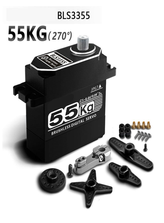 سيرفو KEAcvise 55KG بدون فرش، تروس معدنية كاملة، عزم دوران عالٍ، سيرفو رقمي سريع لسيارات التحكم عن بعد بمقياس 1/8 و1/10 و1/12 / سيرفو مقاوم للصدمات لسيارات التحكم عن بعد (270 درجة) - Image 2