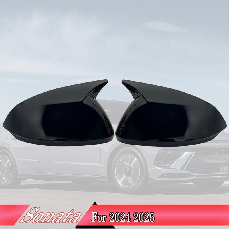 MUXEE Side Mirror Cover for Hyundai Sonata 2024 2025 - Bright Black, 2PCS Turn Signal Housing Accessories - Image 2