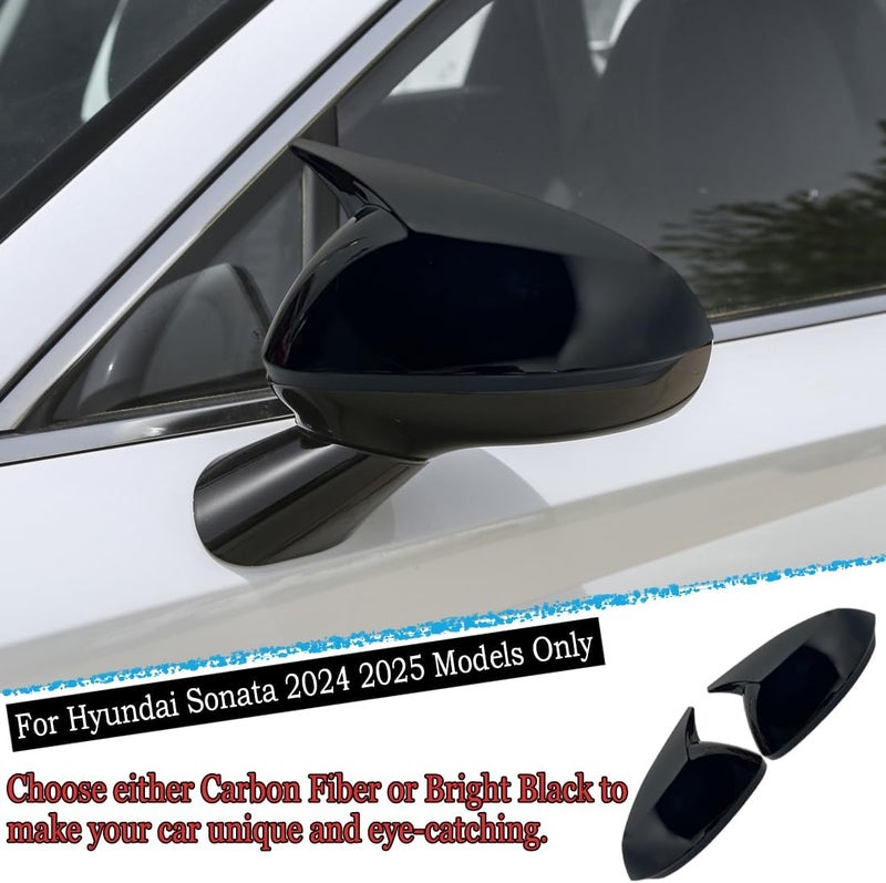MUXEE Side Mirror Cover for Hyundai Sonata 2024 2025 - Bright Black, 2PCS Turn Signal Housing Accessories - Image 4