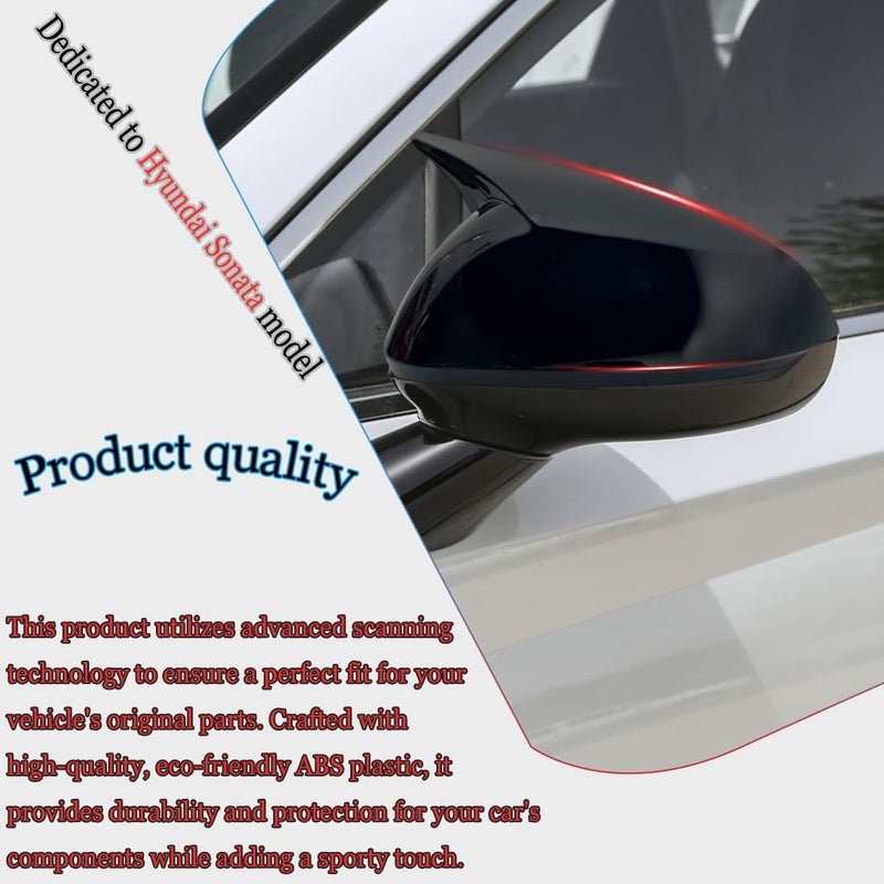 MUXEE Side Mirror Cover for Hyundai Sonata 2024 2025 - Bright Black, 2PCS Turn Signal Housing Accessories - Image 5