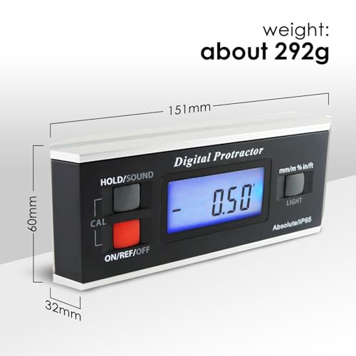Gain Express Digital Angle Finder Magnetic Protractor Inclinometer Angle Level Meter Tool Digital Protractor Bevel Gauge for Woodworking, Table Saw, Construction V-Groove 0360 degree with Backlight. - Image 4