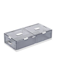 NKX Pack of 2 Space-Saving Drawer-Style Folding Under Bed Storage Box with Wheels 24cm  - Image 3