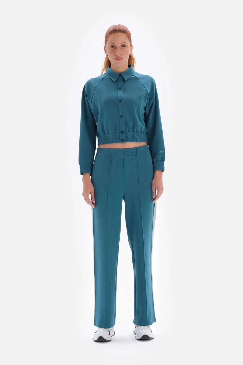 dagi Petrol Women's Jacket Buttoned Cupro