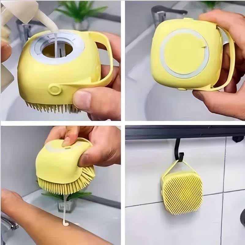 FIGMENT Soft Silicone Bath Body Brush For Men and Women, Deep Nourishing Cleansing, Exfoliation, Dirt Removal, BPA-Free, Back Scrubber, Lather Boosting Bristle, No-Slip Grip, Multicolor (Combo, 2 Pcs) - Image 5