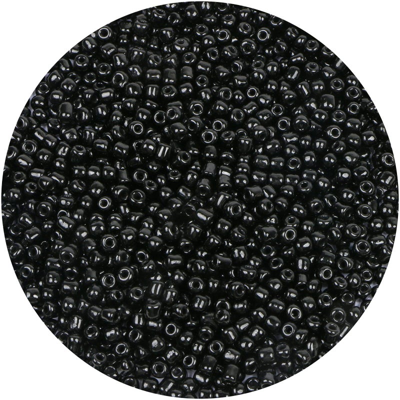 MIKIMIQI 2200pcs Glass Seed Beads Bulk 4mm 60 Pony Beads Bulk for Jewelry Making Mini Spacer Beads Loose Beads Craft Small Glass Seed Beads for DIY Bracelet Wrist Black