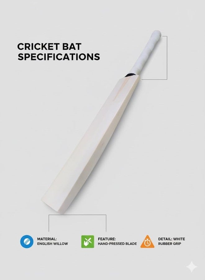 SAG Sports English Willow Plain Cricket Bat Full Size, (G_Pro_Level-3) - Image 3