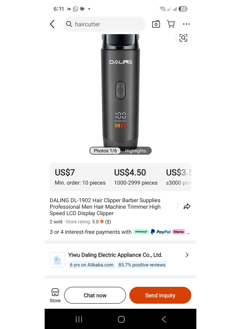 DALING DL-1902 Hair Clipper Barber Supplies Professional Men Hair Machine Trimmer High Speed LCD Display Clippe - Image 3