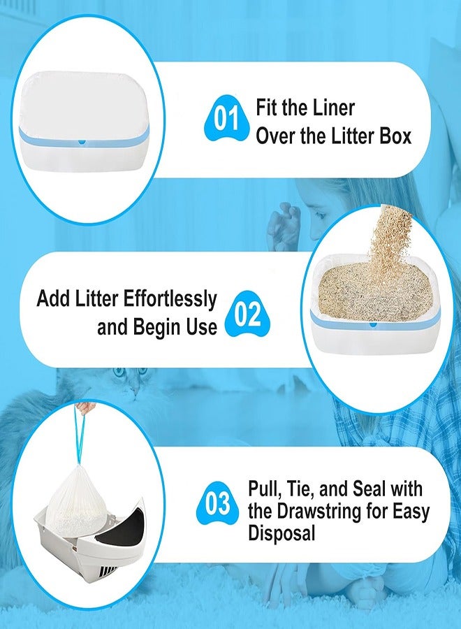 Cat Litter Bags 45 Count,19.68in x 17.71in Large Extra Cat Litter Liners with Drawstring, Heavy Duty Scratch Resistant Bags and Leak Proof Litter Tray Bags for Pet - Image 5