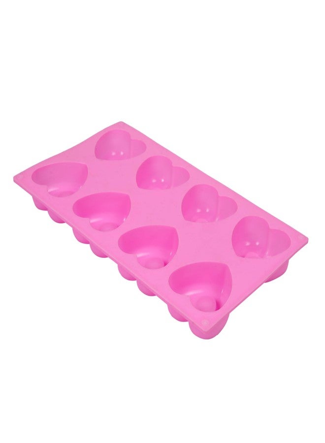 Cutting Edge Essentials 8 Cavity Heart Shape Reusable Silicone Fondant Chocolate Mould/Kitchen Baking Tools for Homemade Cake,Cupcake,Candy,Ice Jelly,Muffins - Pack of 2 (29X17X3 Cm) - Image 5